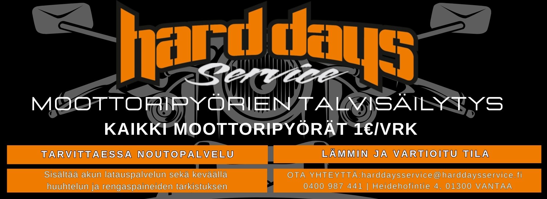 Hard Days Service | Moottoripyörien talvisäilytystä Vantaalla